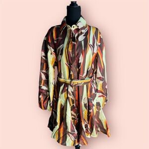 NWOT Colorful Patterned Dress with Belt